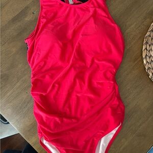 Cupshe Red and Black High-Neck One-Piece Swimsuit
